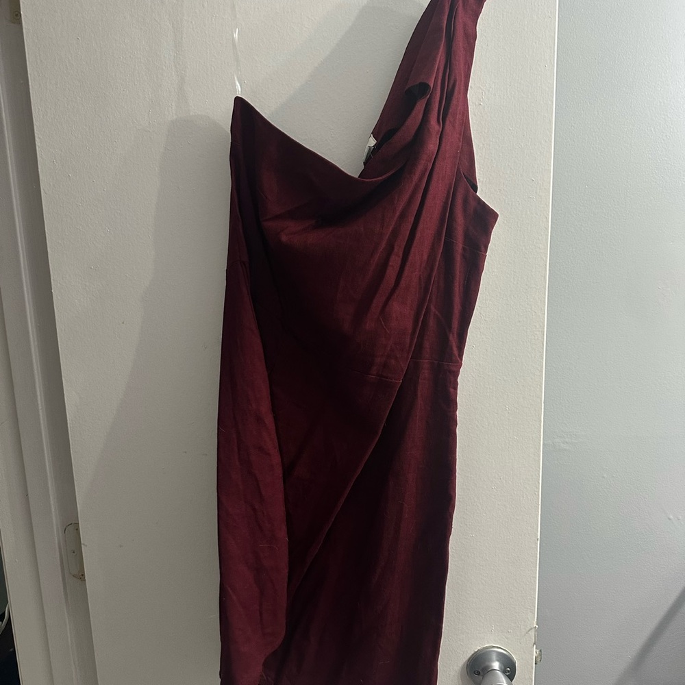 a new day One-Shoulder Dress in Deep Red